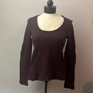 Anthropologie Dark Purple Long Sleeve Shirt